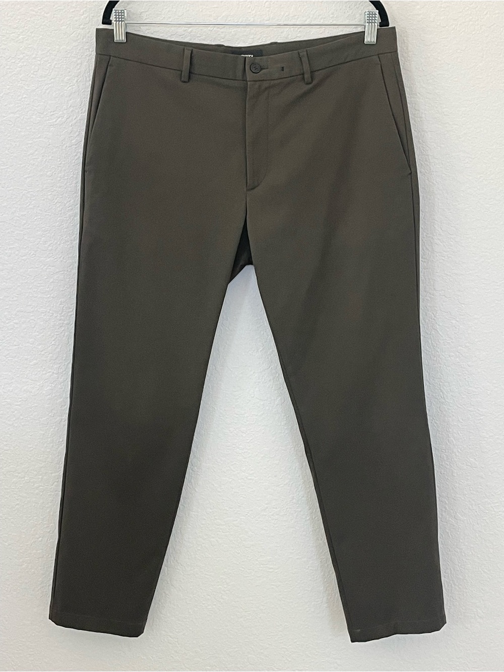 Theory Men's Zaine Pants 34 Olive Green Stretch Slim Tailored Trousers